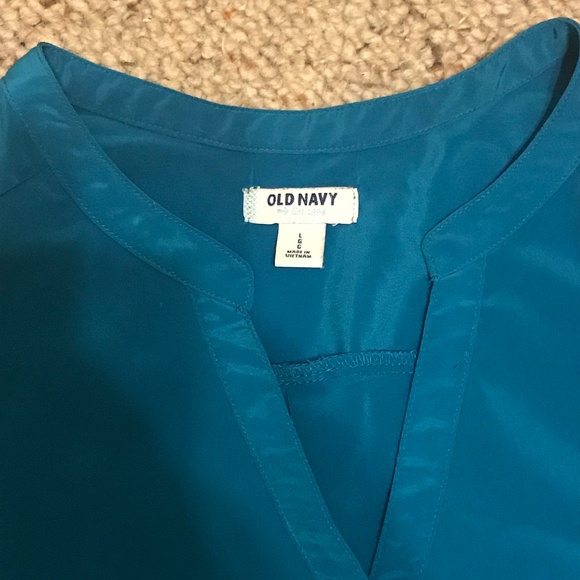 OLD NAVY Turquoise Modern Blouse - Picture 3 of 5